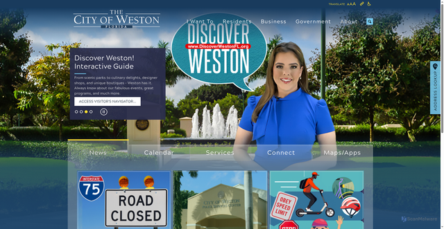Security scan screenshot of https://www.westonfl.org/