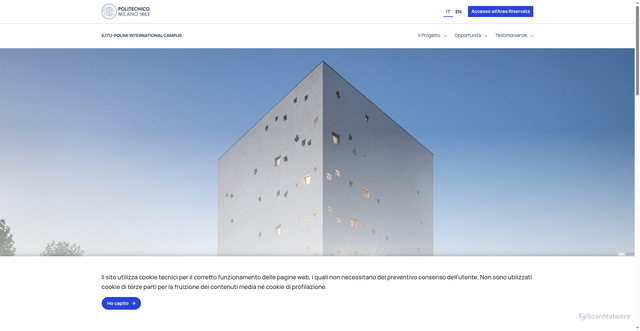 Security scan screenshot of https://www.xjtu.polimi.it