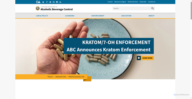 Security scan screenshot of https://www.abc.ca.gov