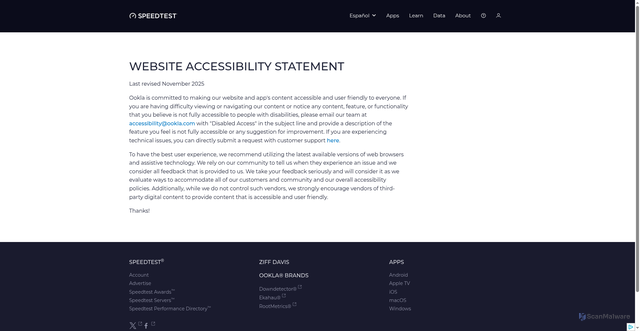Security scan screenshot of https://666-6jd.pages.dev/es/about/accessibility