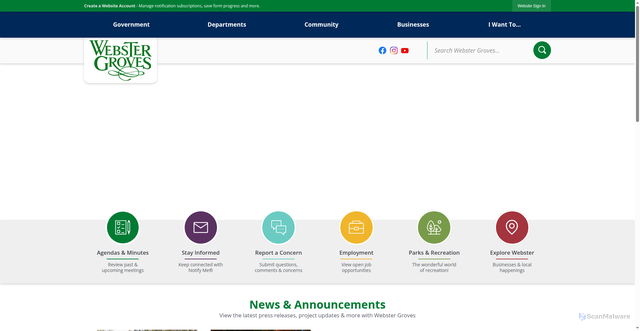 Security scan screenshot of https://webstergrovesmo.gov/