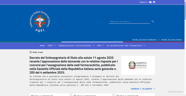 Security scan screenshot of https://www.fofi.it/