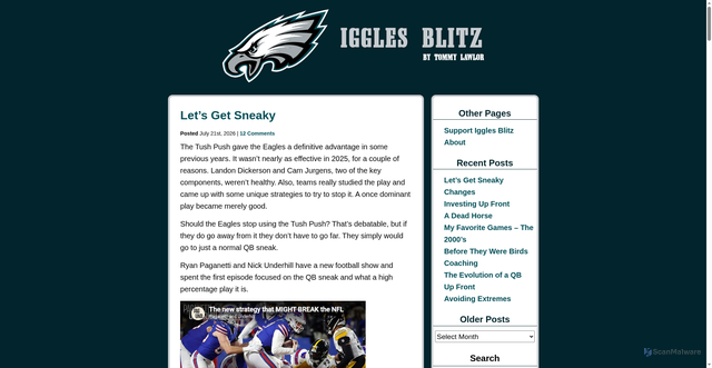 Security scan screenshot of https://igglesblitz.com/2026/07/lets-get-sneaky/