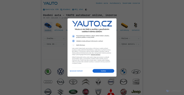 Security scan screenshot of https://yauto.cz