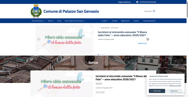Security scan screenshot of https://www.comune.palazzo.pz.it