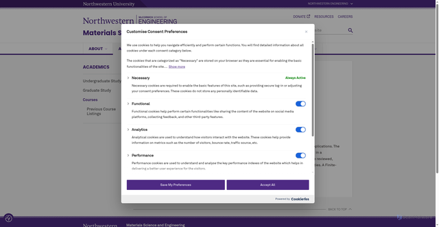Security scan screenshot of https://www.mccormick.northwestern.edu/materials-science/academics/courses/descriptions/435.html