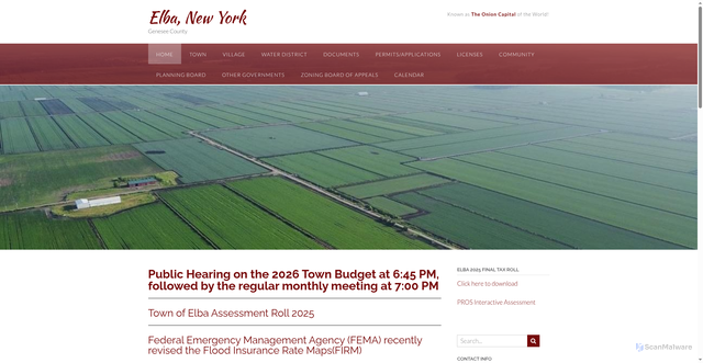 Security scan screenshot of https://townofelbany.gov/