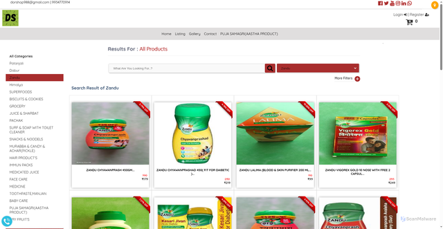 Security scan screenshot of https://dorshoponline.in/shop?cat=28002