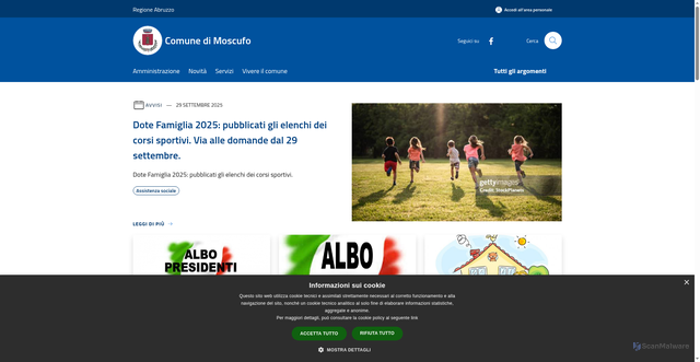 Security scan screenshot of https://www.comunedimoscufo.it/it