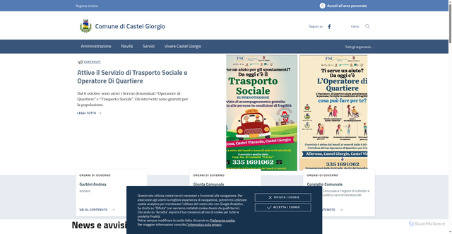 Security scan screenshot of https://www.comune.castelgiorgio.tr.it/