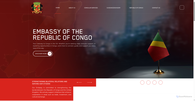 Security scan screenshot of https://www.embassyofcongo.co.uk/
