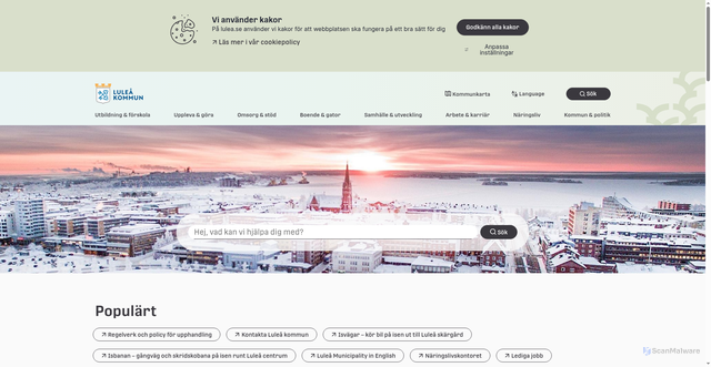 Security scan screenshot of https://www.lulea.se/