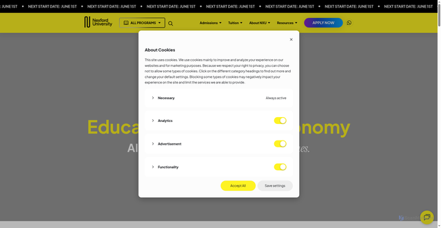 Security scan screenshot of https://www.nexford.edu