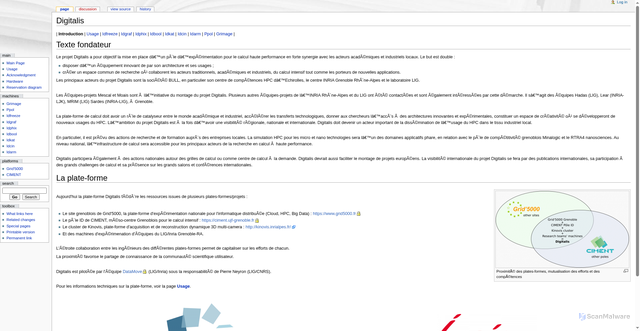 Security scan screenshot of https://digitalis-wiki.inrialpes.fr
