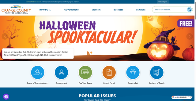 Security scan screenshot of https://orangecountync.gov/