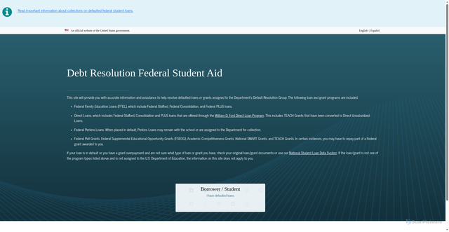 Security scan screenshot of https://myeddebt.ed.gov/