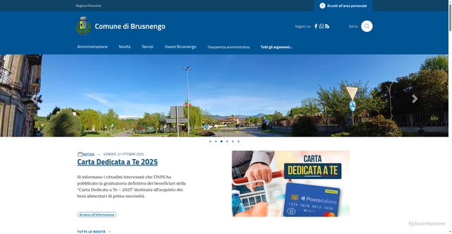 Security scan screenshot of https://www.comune.brusnengo.bi.it/