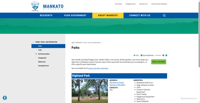 Security scan screenshot of https://www.mankatomn.gov/Home/Components/FacilityDirectory/FacilityDirectory/38/513
