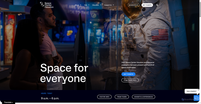 Security scan screenshot of https://spacecenter.org