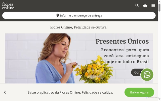Security scan screenshot of https://floresonline.com.br/