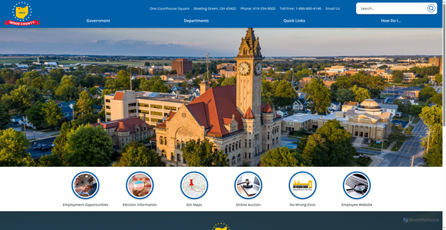 Security scan screenshot of https://woodcountyohio.gov/
