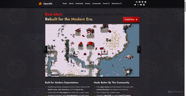 Security scan screenshot of https://Openra.net