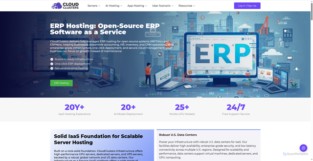 Security scan screenshot of https://portal.cloudclusters.io/