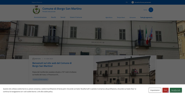 Security scan screenshot of http://www.comune.borgosanmartino.al.it