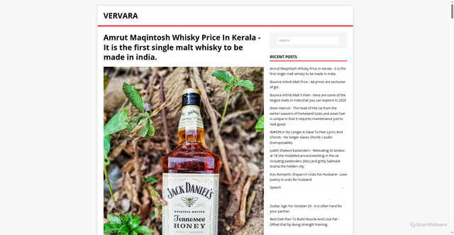 Security scan screenshot of https://varakuti.pages.dev/post/amrut-maqintosh-whisky-price-in-kerala/