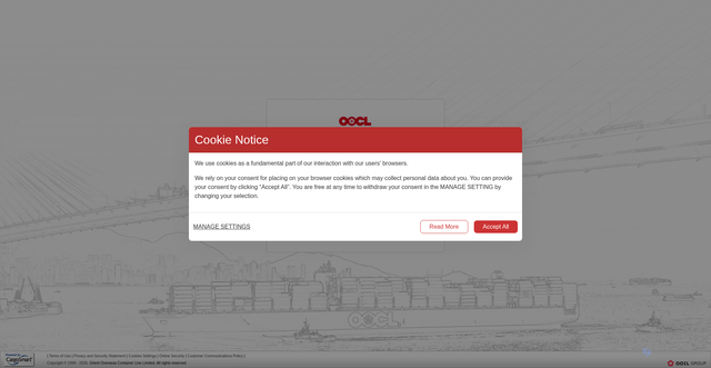 Security scan screenshot of https://moc.oocl.com