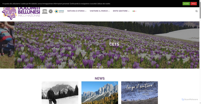 Security scan screenshot of https://www.dolomitipark.it/
