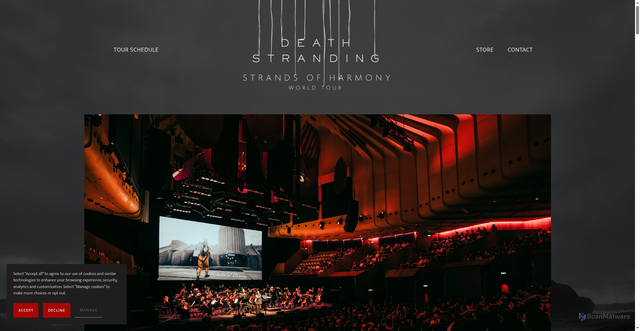 Security scan screenshot of https://www.deathstrandingconcert.com/