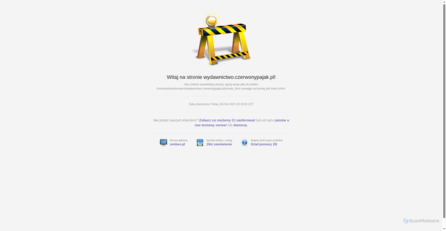 Security scan screenshot of http://wydawnictwo.czerwonypajak.pl/