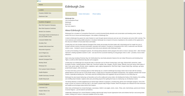 Security scan screenshot of https://www.britishzoos.co.uk/scotland/edinburgh-zoo/