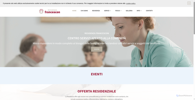 Security scan screenshot of https://www.residenzafrancescon.it