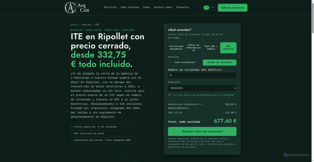Security scan screenshot of https://arqcon-web.pages.dev/ite-ripollet/