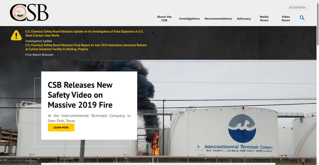 Security scan screenshot of https://www.csb.gov/