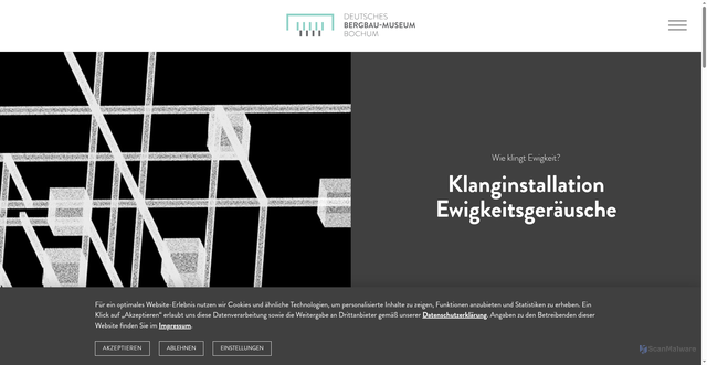 Security scan screenshot of https://www.bergbaumuseum.de/