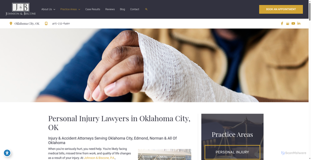 Security scan screenshot of https://www.oklalegal.com/personal-injury-lawyers/