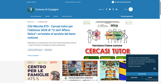 Security scan screenshot of https://www.comune.carpegna.pu.it