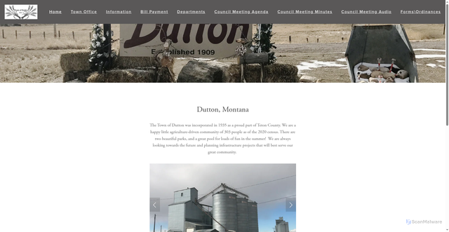 Security scan screenshot of https://townofdutton.com/