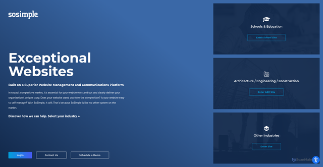 Security scan screenshot of https://sosimplecms.com
