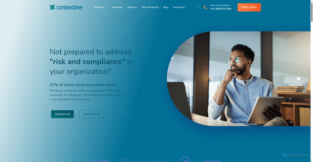 Security scan screenshot of https://contextine.com