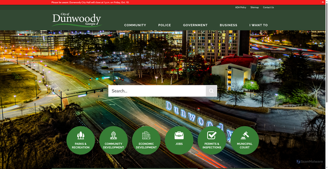 Security scan screenshot of https://www.dunwoodyga.gov/