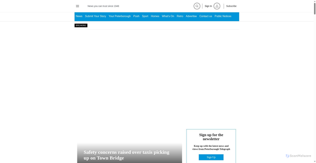 Security scan screenshot of https://peterboroughtoday.co.uk