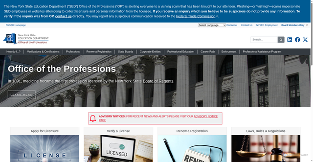 Security scan screenshot of https://www.op.nysed.gov