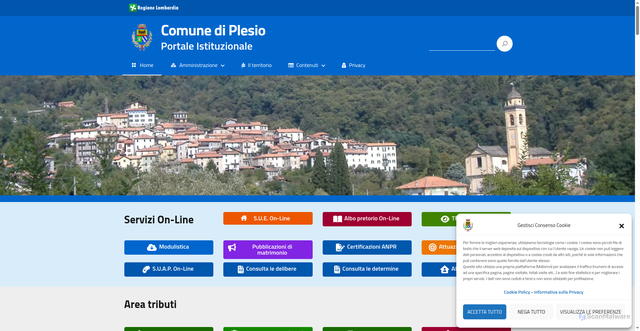 Security scan screenshot of https://www.comune.plesio.co.it/