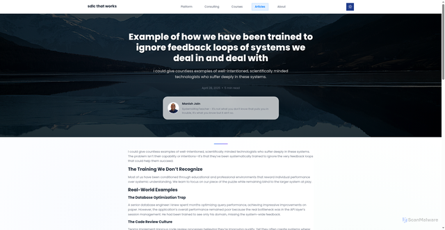 Security scan screenshot of https://sdlc-website-develop.pages.dev/articles/example-of-how-we-have-been-trained-to-ignore-feedback-loops-of-systems-we-deal-in-and-deal-with