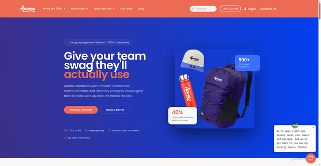 Security scan screenshot of https://axomo.com