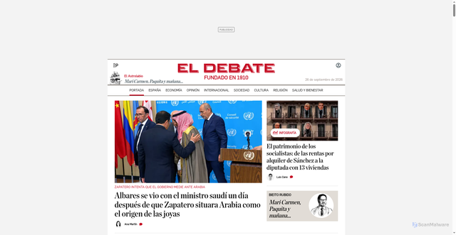 Security scan screenshot of https://eldebate.com